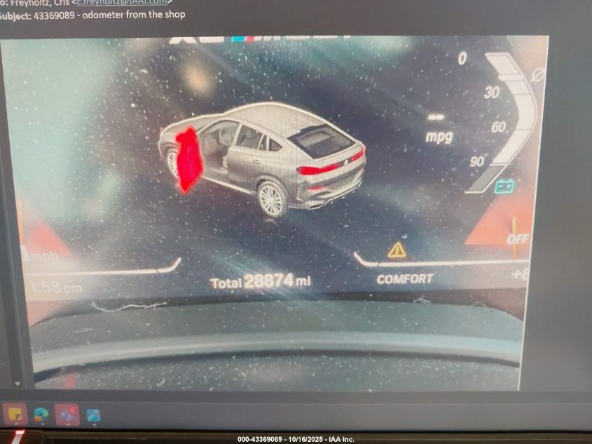 2023 BMW X6 M50I VIN: 5UXCY8C02P9R68203 Lot: 43369089