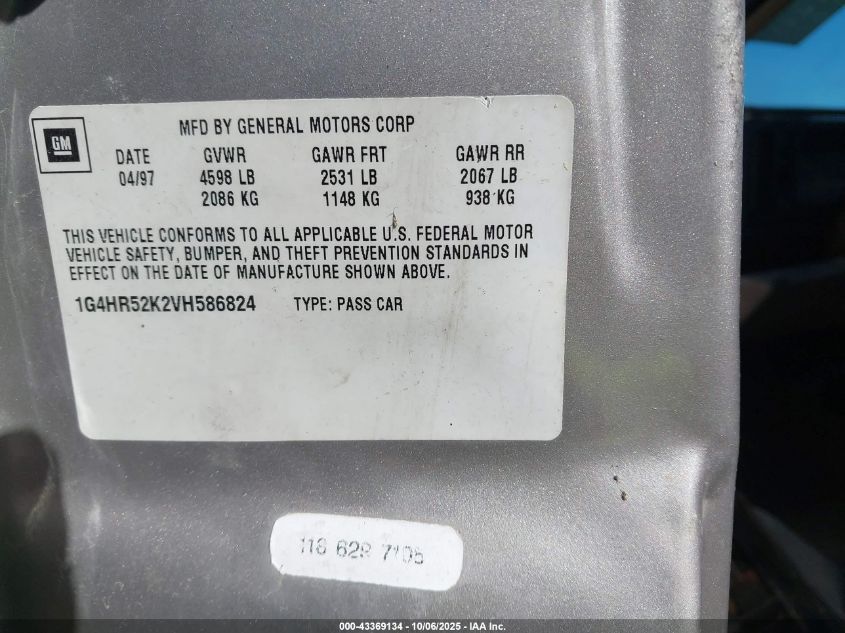 1997 Buick Lesabre Limited Cmi VIN: 1G4HR52K2VH586824 Lot: 43369134
