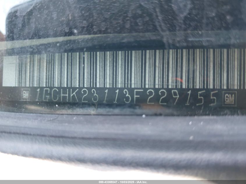 2003 Chevrolet Silverado 2500Hd Lt VIN: 1GCHK23113F229155 Lot: 43369347