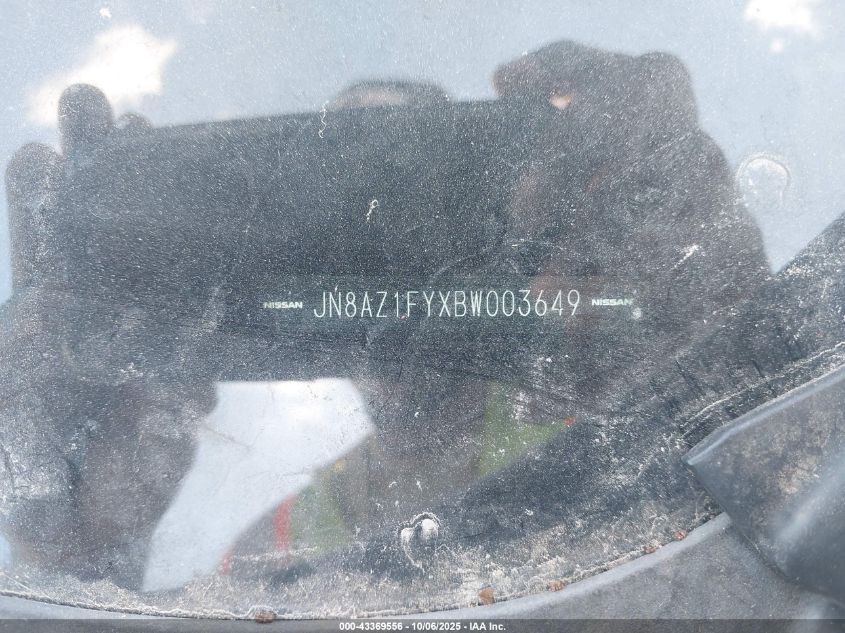 2011 Nissan Murano Crosscabriolet VIN: JN8AZ1FYXBW003649 Lot: 43369556