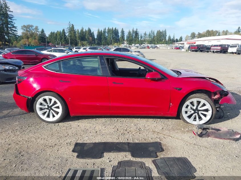 2022 Tesla Model 3 Long Range Dual Motor All-Wheel Drive VIN: 5YJ3E1EB9NF128082 Lot: 43369565