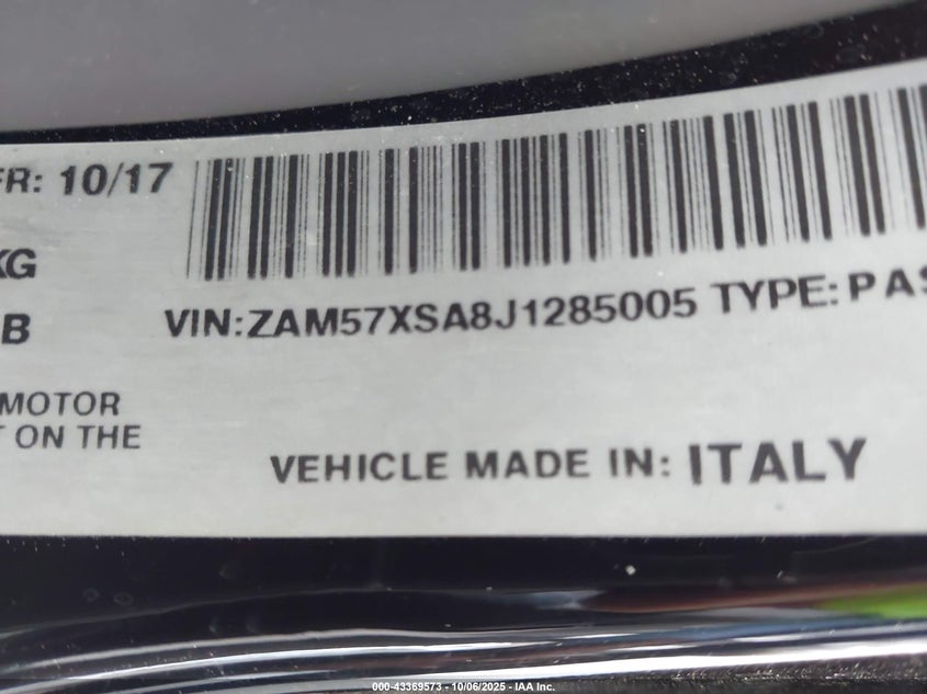 ZAM57XSA8J1285005 2018 MASERATI GHIBLI photo no. 9
