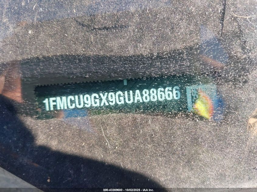 2016 Ford Escape Se VIN: 1FMCU9GX9GUA88666 Lot: 43369680