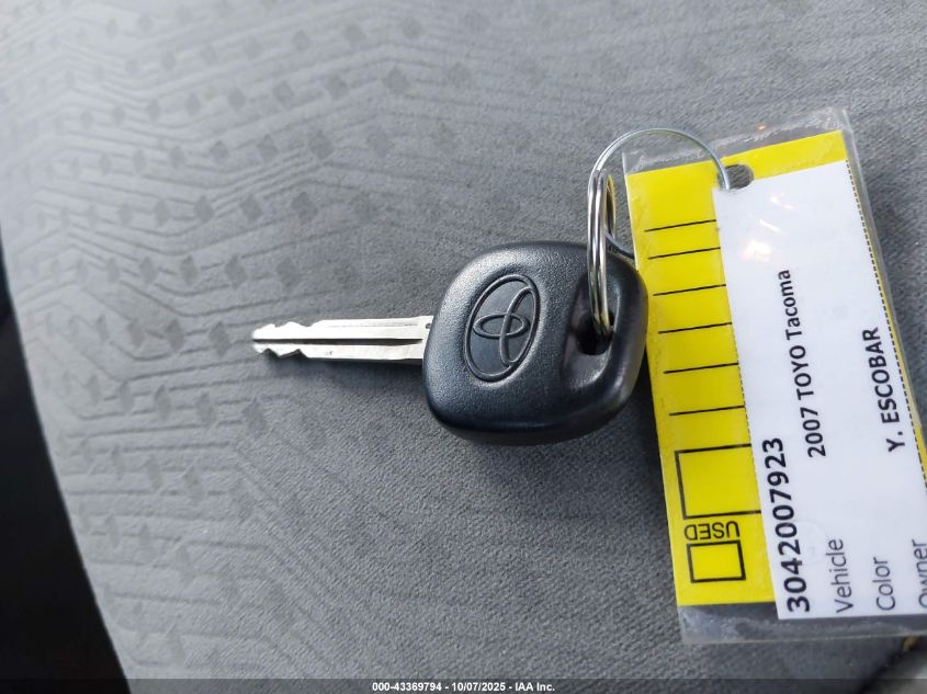 2007 Toyota Tacoma Base V6 VIN: 5TEUU42N47Z382999 Lot: 43369794