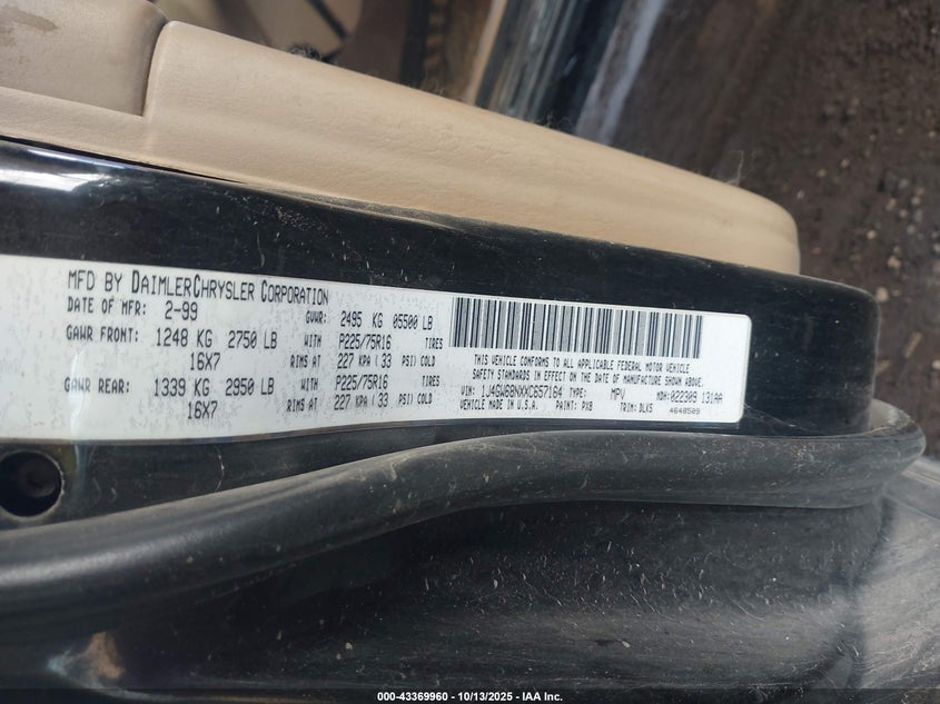 1J4GW68NXXC657164 1999 JEEP GRAND CHEROKEE photo no. 9