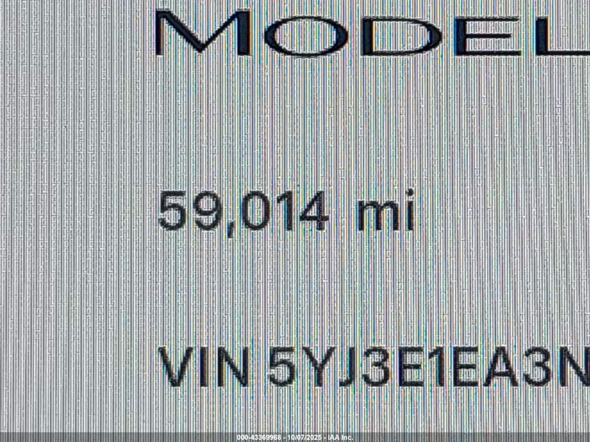 2022 Tesla Model 3 Rear-Wheel Drive VIN: 5YJ3E1EA3NF323649 Lot: 43369968