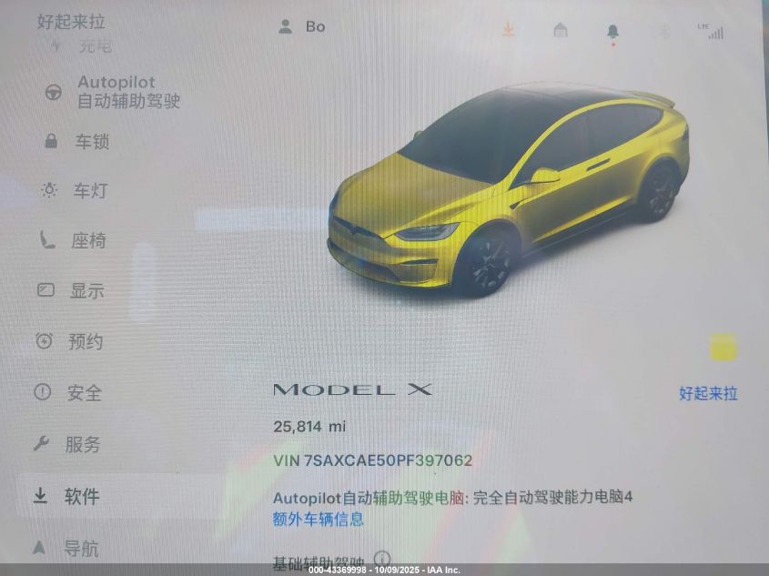 2023 Tesla Model X Dual Motor All-Wheel Drive/Standard Range VIN: 7SAXCAE50PF397062 Lot: 43369998