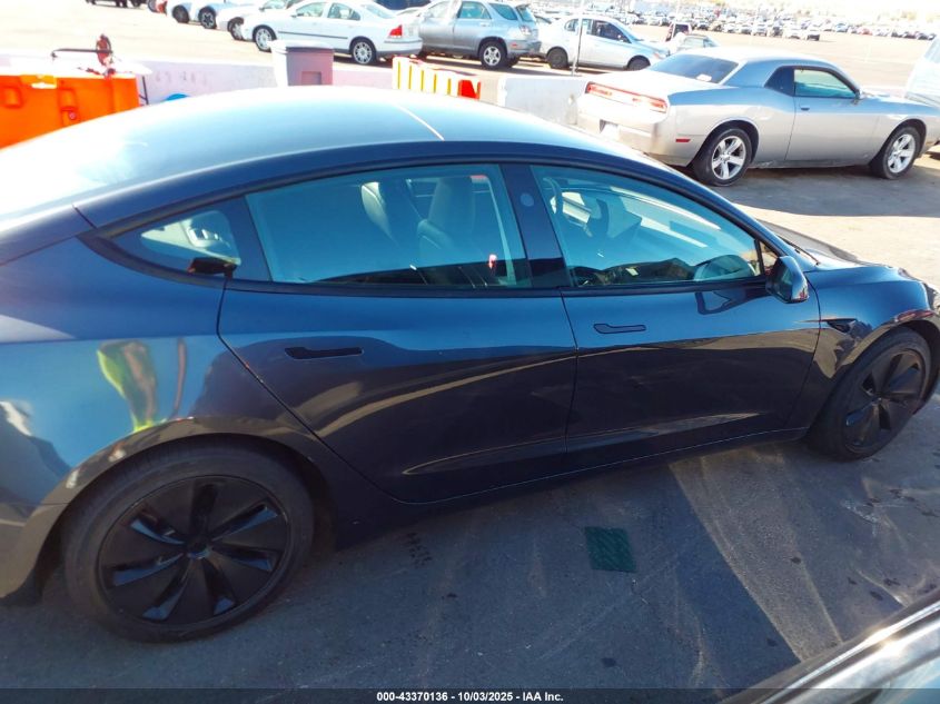 2024 Tesla Model 3 Long Range Dual Motor All-Wheel Drive/Rear-Wheel Drive VIN: 5YJ3E1EA5RF738526 Lot: 43370136