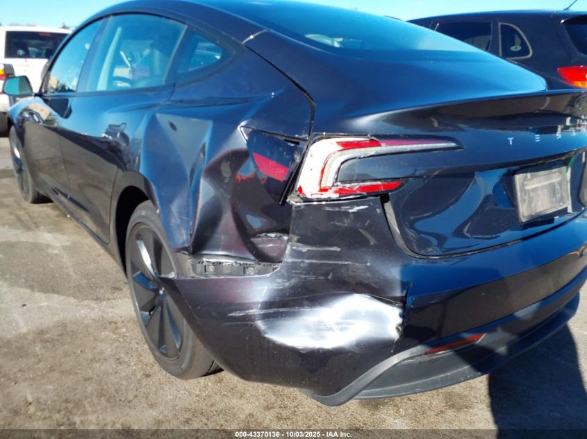 2024 Tesla Model 3 Long Range Dual Motor All-Wheel Drive/Rear-Wheel Drive VIN: 5YJ3E1EA5RF738526 Lot: 43370136