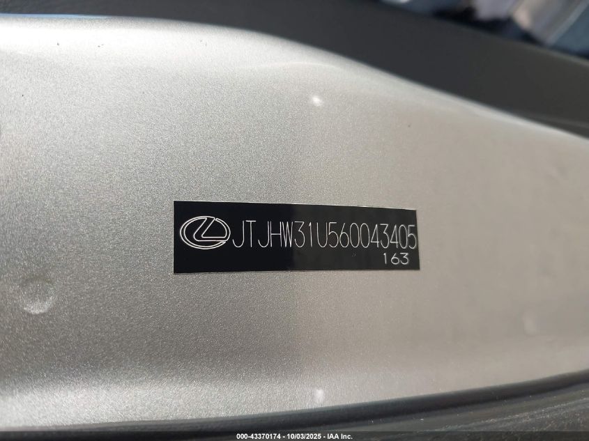 2006 Lexus Rx 400H VIN: JTJHW31U560043405 Lot: 43370174