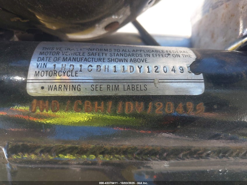 1983 Harley-Davidson Xls VIN: 1HD1CBH11DY120495 Lot: 43370411