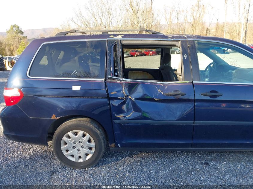 2007 Honda Odyssey Lx VIN: 5FNRL38207B135626 Lot: 43371161