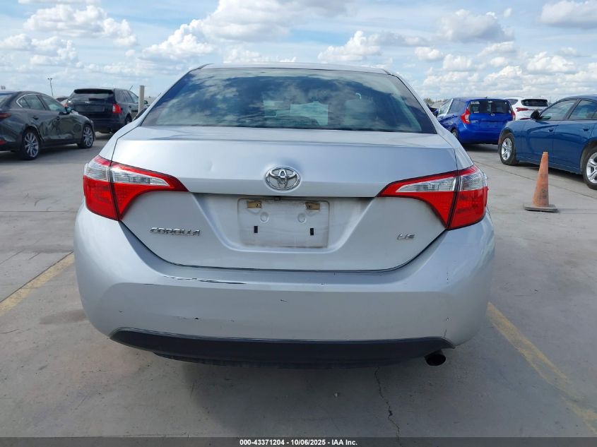 2016 Toyota Corolla Le VIN: 5YFBURHE5GP537934 Lot: 43371204