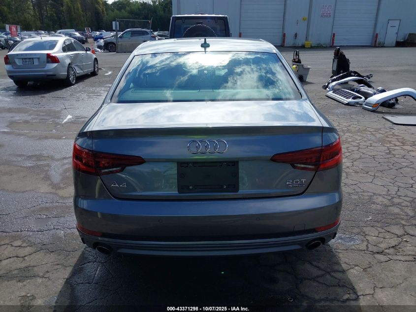 2018 Audi A4 2.0T Premium/2.0T Tech Premium VIN: WAUENAF40JN010083 Lot: 43371298