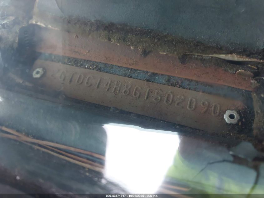 1986 GMC C1500 VIN: 2GTDC14H8G1502090 Lot: 43371317