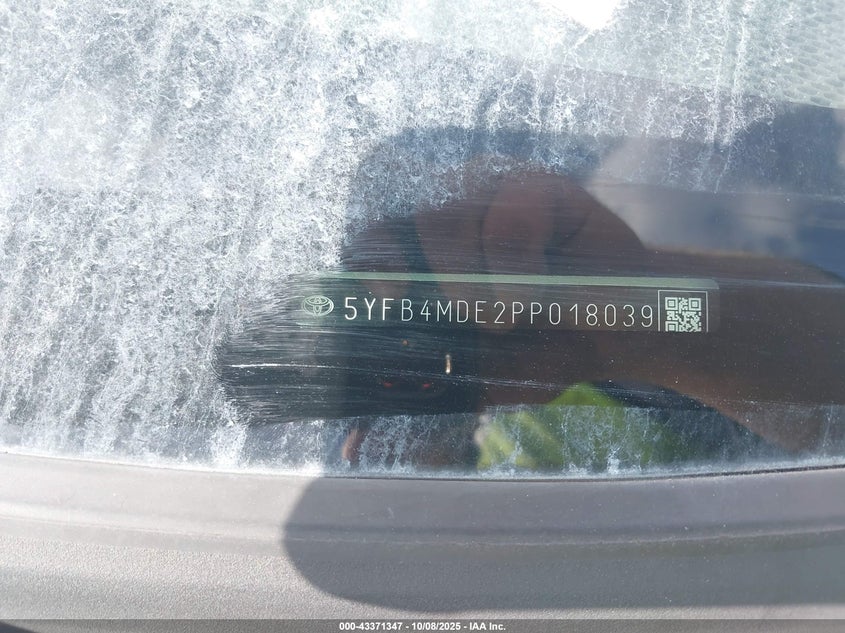 2023 Toyota Corolla Le VIN: 5YFB4MDE2PP018039 Lot: 43371347
