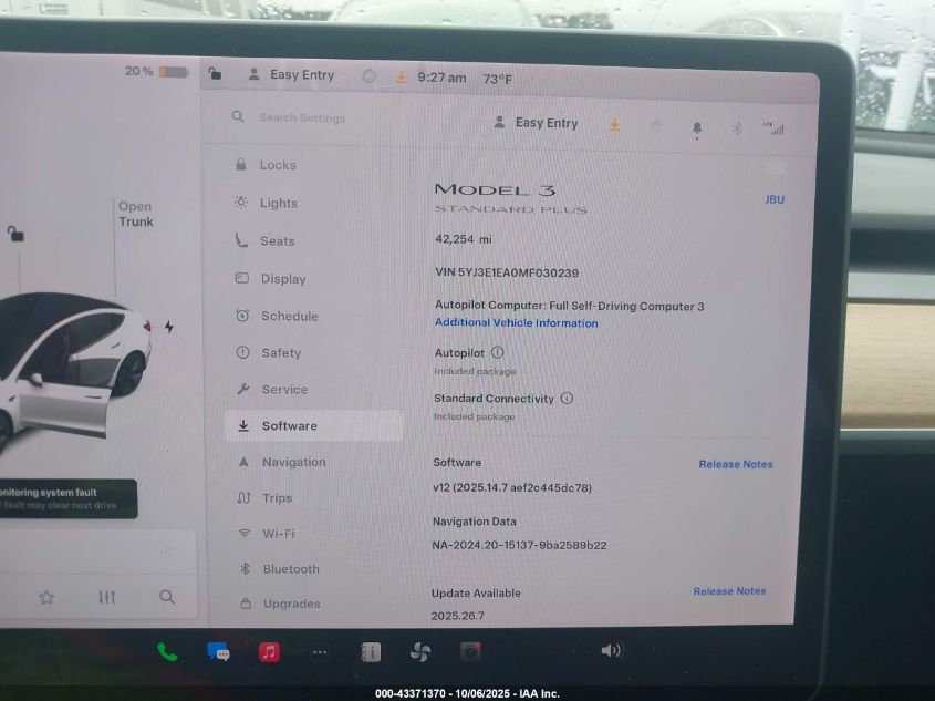 2021 Tesla Model 3 Standard Range Plus Rear-Wheel Drive VIN: 5YJ3E1EA0MF030239 Lot: 43371370
