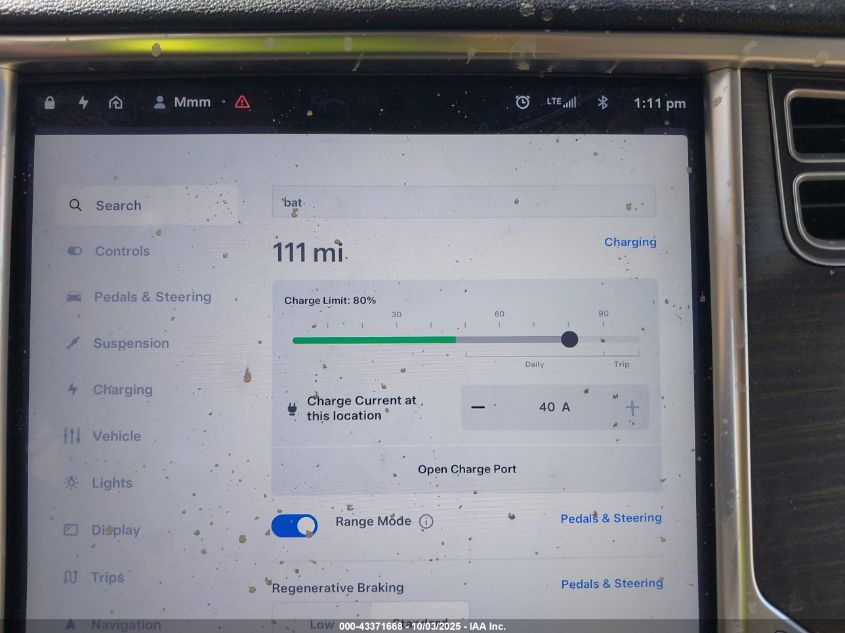 2014 Tesla Model S P85 VIN: 5YJSA1H1XEFP40091 Lot: 43371668