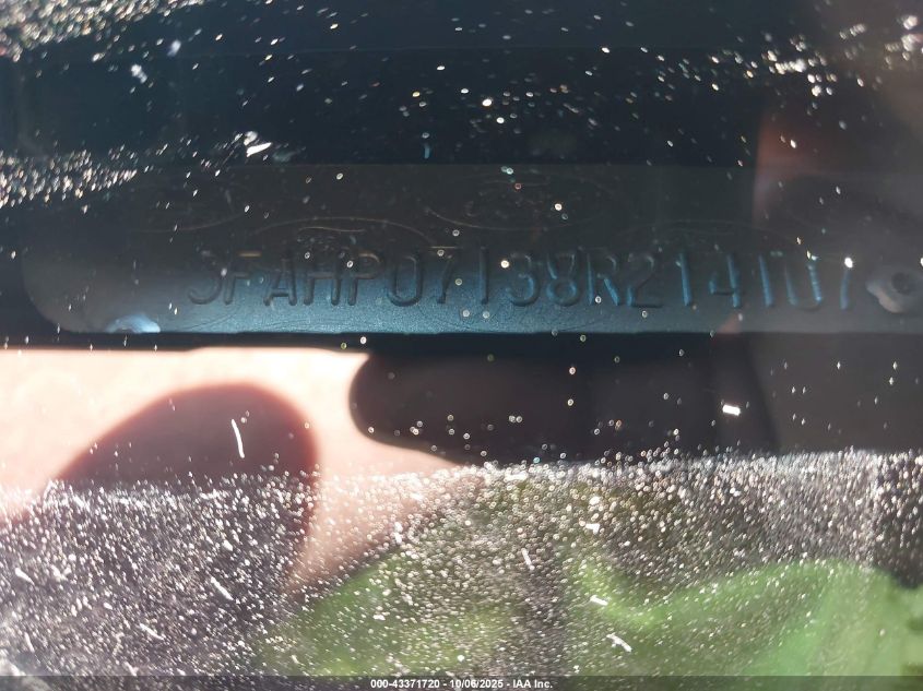 2008 Ford Fusion Se VIN: 3FAHP07138R214107 Lot: 43371720