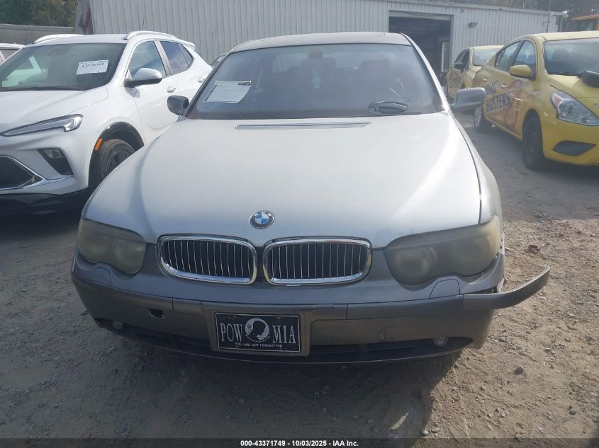 2003 BMW 745I VIN: WBAGL634X3DP67579 Lot: 43371749