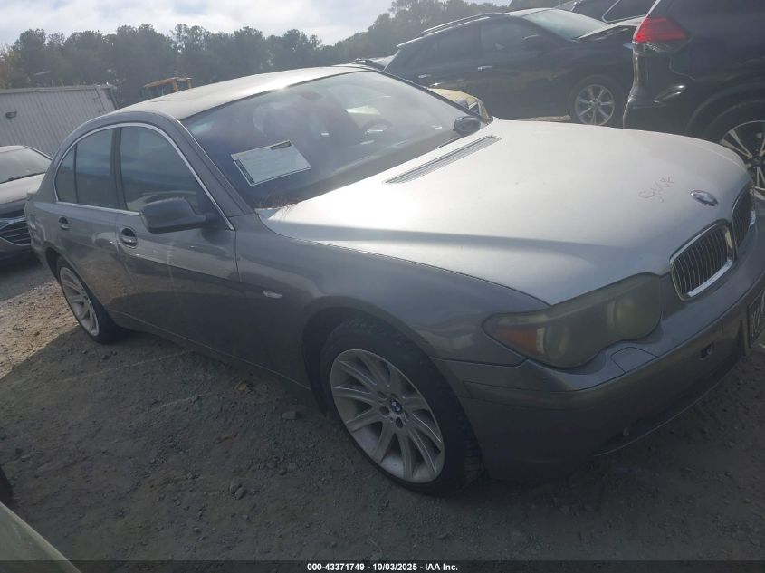 2003 BMW 745I VIN: WBAGL634X3DP67579 Lot: 43371749