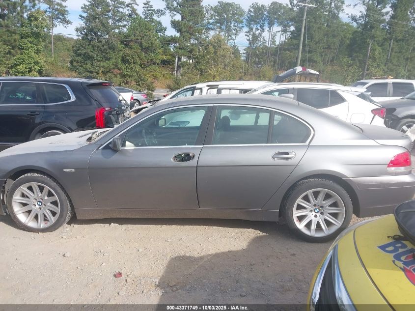 2003 BMW 745I VIN: WBAGL634X3DP67579 Lot: 43371749