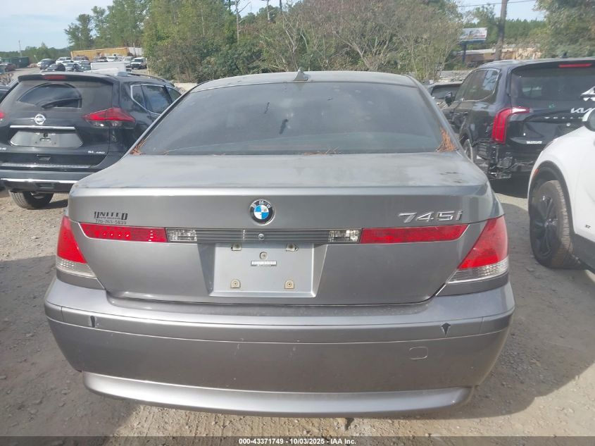 2003 BMW 745I VIN: WBAGL634X3DP67579 Lot: 43371749