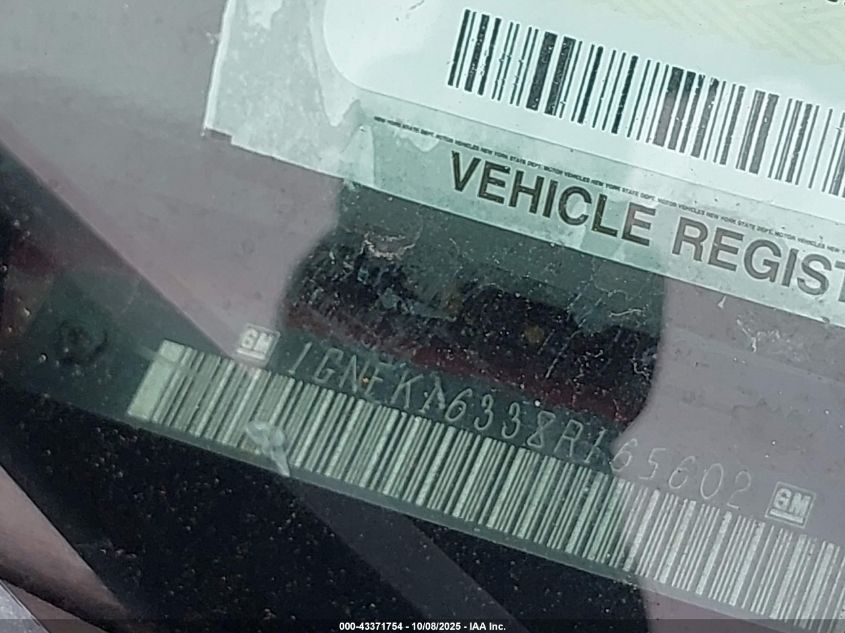 2008 Chevrolet Suburban 1500 Lt VIN: 1GNFK16338R165602 Lot: 43371754