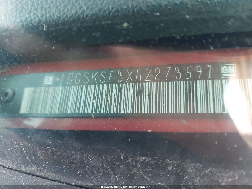 2010 Chevrolet Silverado K1500 Lt VIN: 1GCSKSE3XAZ273591 Lot: 43371830
