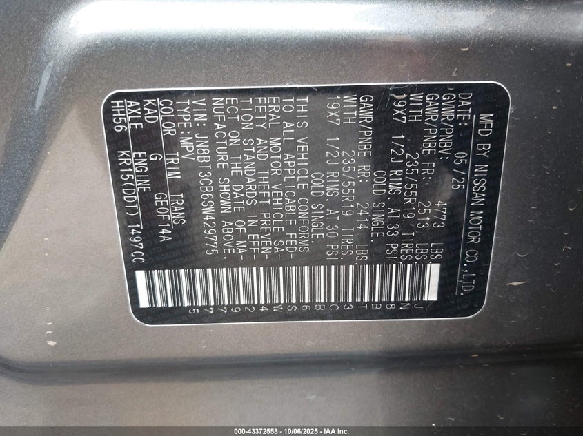 2025 NISSAN ROGUE SL INTELLIGENT AWD JN8BT3CB6SW429775