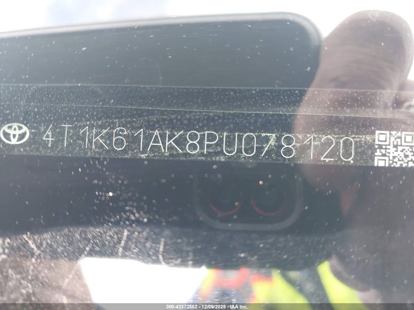 2023 Toyota Camry Xse VIN: 4T1K61AK8PU078120 Lot: 43372582