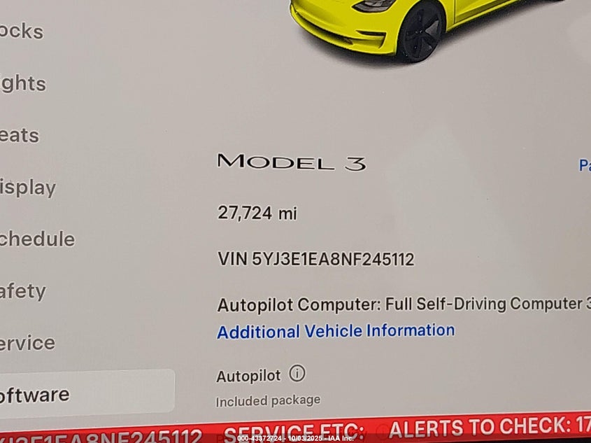 2022 Tesla Model 3 Rear-Wheel Drive VIN: 5YJ3E1EA8NF245112 Lot: 43372724