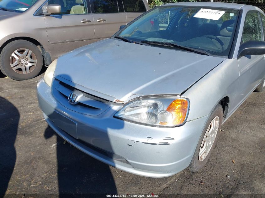 2002 Honda Civic Lx VIN: 1HGEM21552L107497 Lot: 43372759