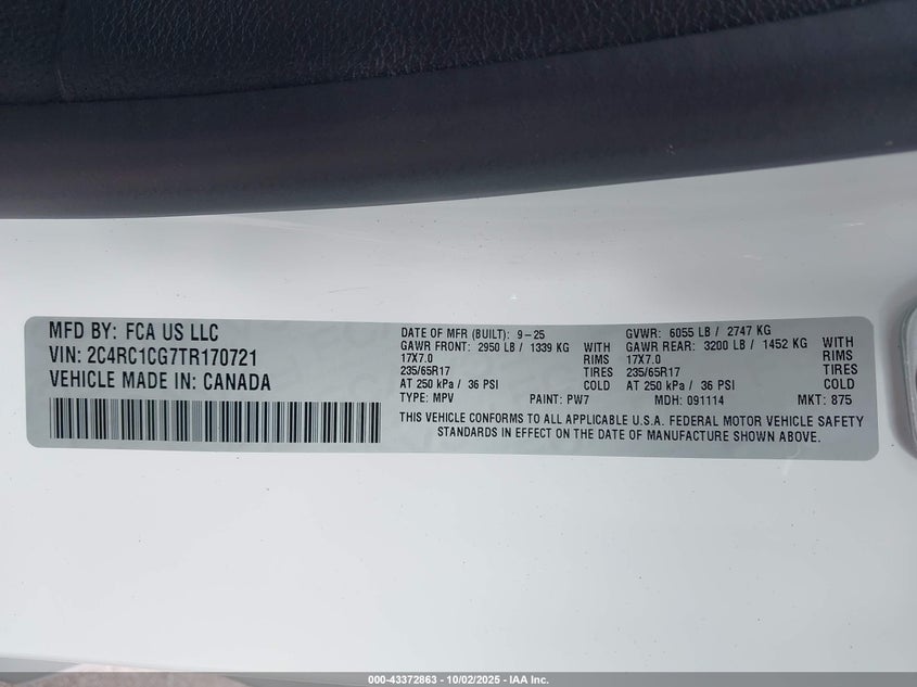 2C4RC1CG7TR170721 2026 CHRYSLER VOYAGER photo no. 5