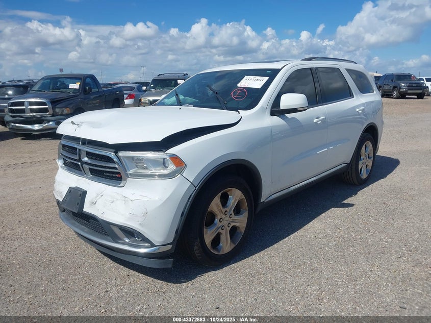 Vin: 1c4rdjdg9fc161494, lot: 43867626, dodge durango limited 20152