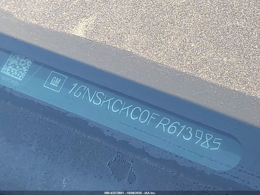 2015 Chevrolet Tahoe Ltz VIN: 1GNSKCKC0FR613985 Lot: 43372901