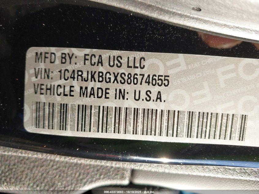 2025 Jeep Grand Cherokee L Limited 4X4 VIN: 1C4RJKBGXS8674655 Lot: 43373003
