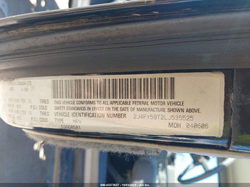 1990 Jeep Wrangler / Yj Laredo VIN: 2J4FY59T2LJ535525 Lot: 43373037