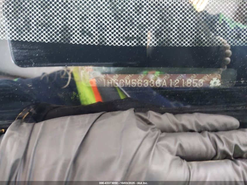 2006 Honda Accord 2.4 Se VIN: 1HGCM56336A121853 Lot: 43373058