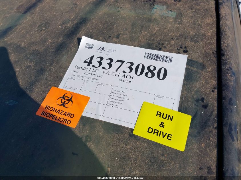 2012 Chevrolet Malibu 1Lz VIN: 1G1ZE5E07CF208739 Lot: 43373080