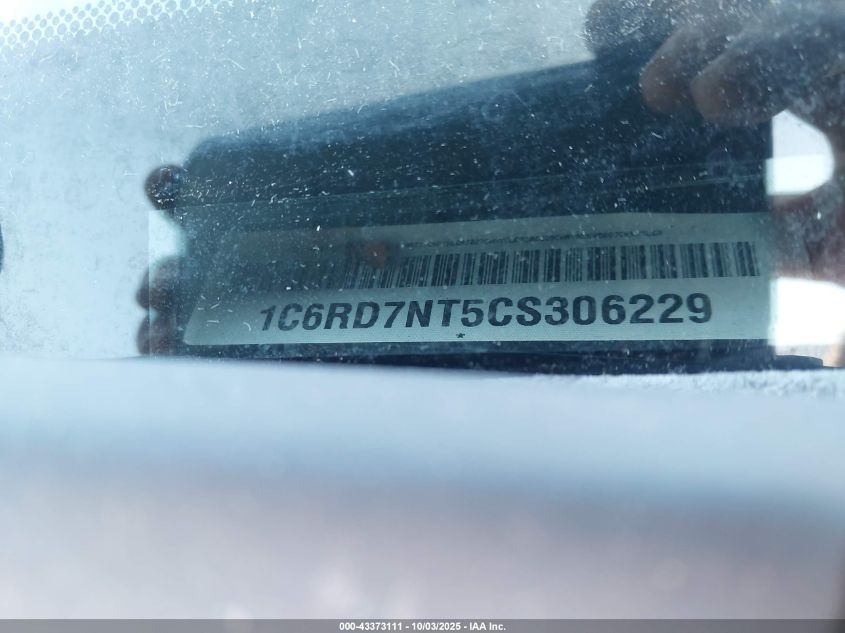2012 Ram 1500 Laramie VIN: 1C6RD7NT5CS306229 Lot: 43373111