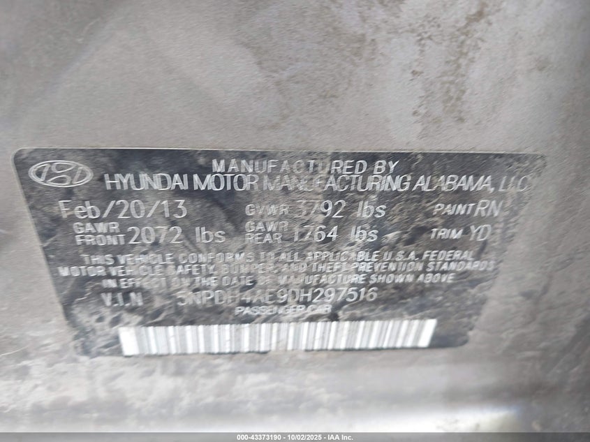 2013 HYUNDAI ELANTRA GLS - 5NPDH4AE9DH297516