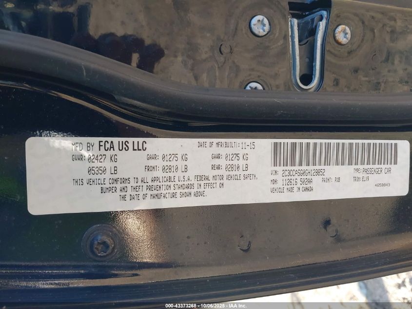 2016 Chrysler 300C Platinum Awd VIN: 2C3CCASG0GH128852 Lot: 43373268