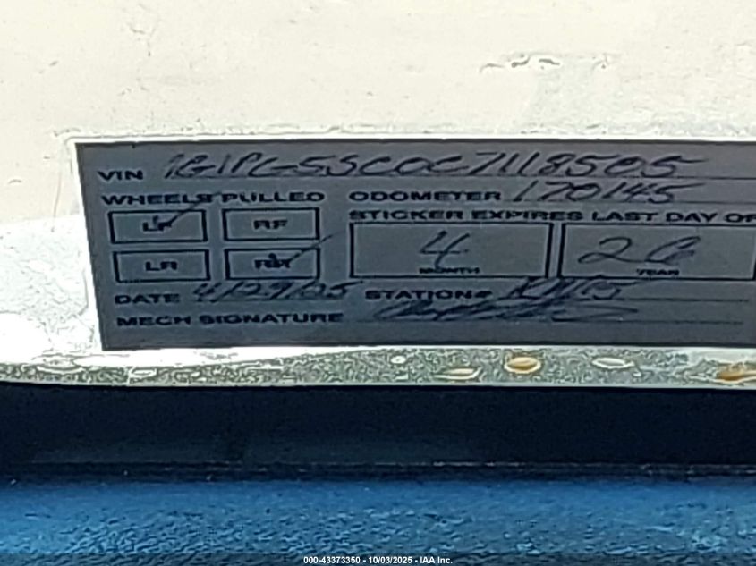 2012 Chevrolet Cruze 2Lt VIN: 1G1PG5SC0C7118505 Lot: 43373350