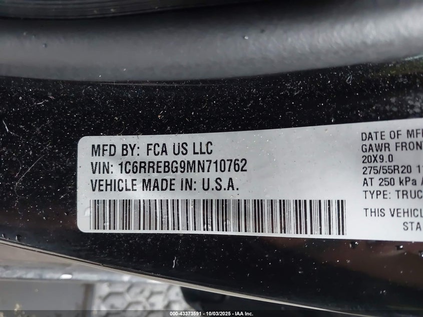 2021 RAM 1500 BIG HORN QUAD CAB 4X2 6'4 BOX - 1C6RREBG9MN710762