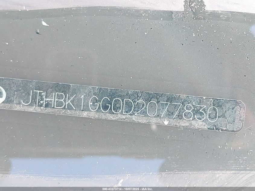 2013 Lexus Es 350 VIN: JTHBK1GG0D2077830 Lot: 43373714