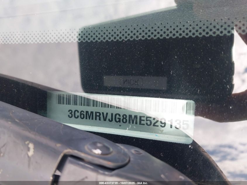 2021 Ram Promaster 3500 Cargo Van High Roof 159 Wb Ext VIN: 3C6MRVJG8ME529135 Lot: 43373739