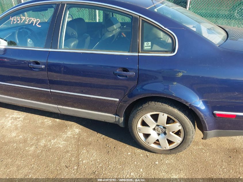 2001 Volkswagen Passat Glx VIN: WVWTH63B11P276847 Lot: 43373792