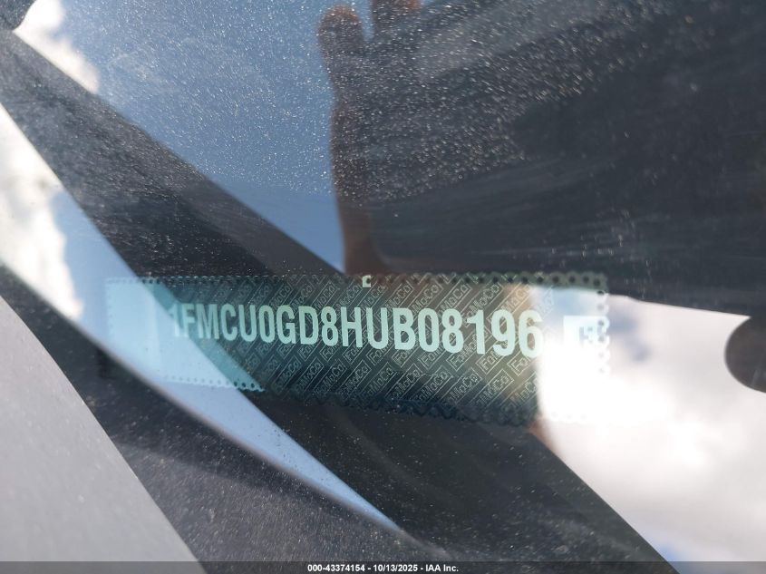 2017 Ford Escape Se VIN: 1FMCU0GD8HUB08196 Lot: 43374154