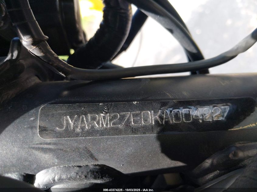 2019 Yamaha Mt07 VIN: JYARM27E0KA004227 Lot: 43374225